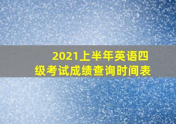 2021上半年英语四级考试成绩查询时间表