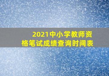 2021中小学教师资格笔试成绩查询时间表