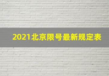 2021北京限号最新规定表