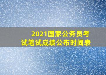 2021国家公务员考试笔试成绩公布时间表