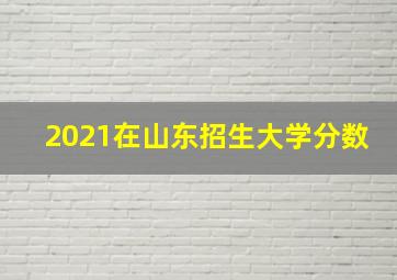 2021在山东招生大学分数