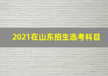 2021在山东招生选考科目