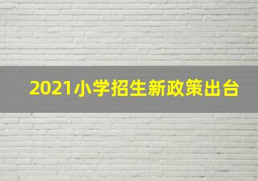 2021小学招生新政策出台