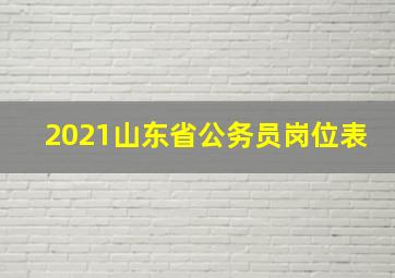 2021山东省公务员岗位表