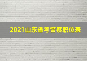 2021山东省考警察职位表