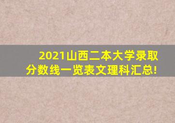 2021山西二本大学录取分数线一览表文理科汇总!