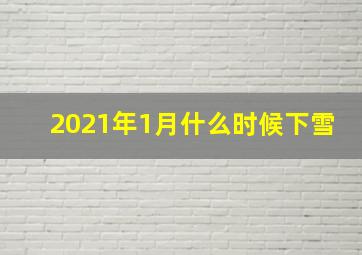 2021年1月什么时候下雪