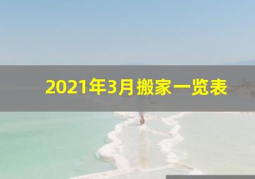 2021年3月搬家一览表