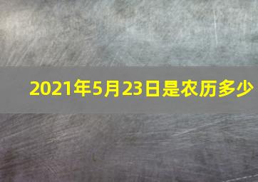 2021年5月23日是农历多少