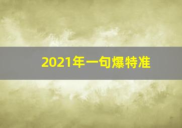 2021年一句爆特准