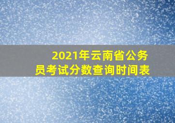 2021年云南省公务员考试分数查询时间表