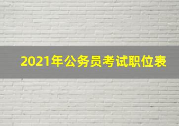 2021年公务员考试职位表