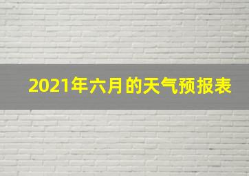 2021年六月的天气预报表