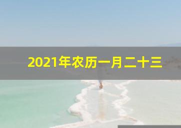 2021年农历一月二十三