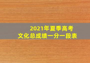 2021年夏季高考文化总成绩一分一段表