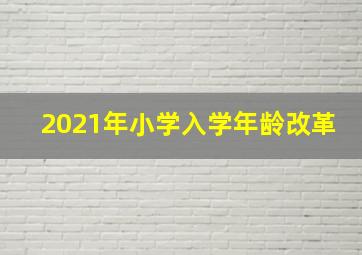 2021年小学入学年龄改革