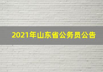 2021年山东省公务员公告