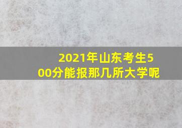 2021年山东考生500分能报那几所大学呢