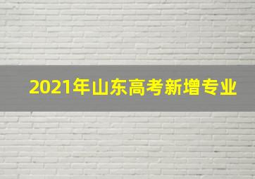 2021年山东高考新增专业