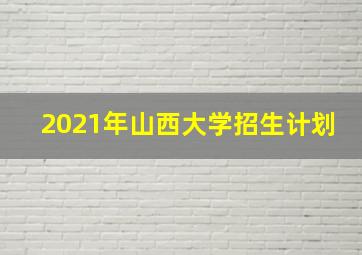 2021年山西大学招生计划