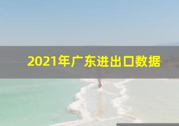 2021年广东进出口数据