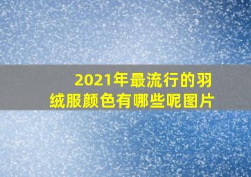 2021年最流行的羽绒服颜色有哪些呢图片