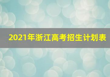 2021年浙江高考招生计划表