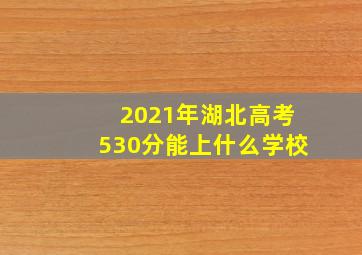 2021年湖北高考530分能上什么学校