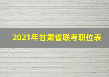 2021年甘肃省联考职位表