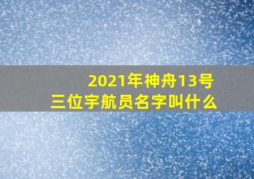 2021年神舟13号三位宇航员名字叫什么