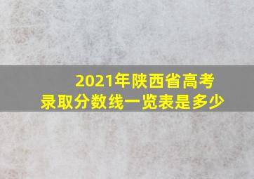 2021年陕西省高考录取分数线一览表是多少