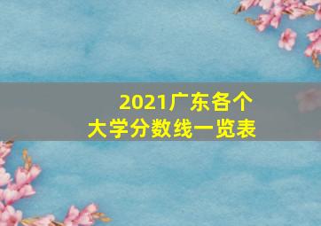 2021广东各个大学分数线一览表