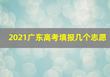 2021广东高考填报几个志愿