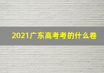 2021广东高考考的什么卷