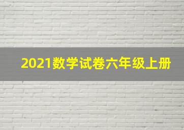 2021数学试卷六年级上册