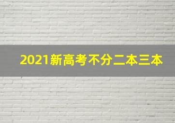 2021新高考不分二本三本