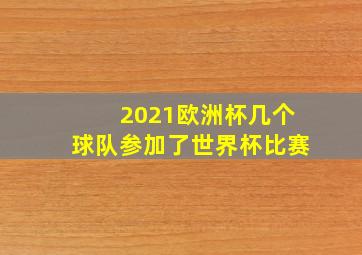 2021欧洲杯几个球队参加了世界杯比赛