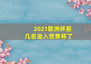 2021欧洲杯前几名进入世界杯了