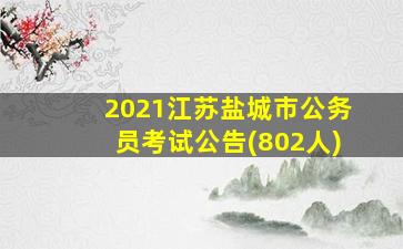 2021江苏盐城市公务员考试公告(802人)