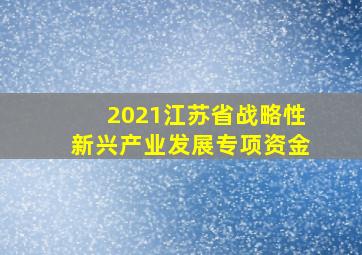 2021江苏省战略性新兴产业发展专项资金