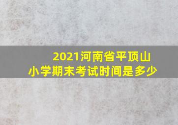 2021河南省平顶山小学期末考试时间是多少