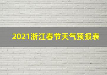 2021浙江春节天气预报表