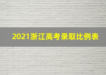 2021浙江高考录取比例表