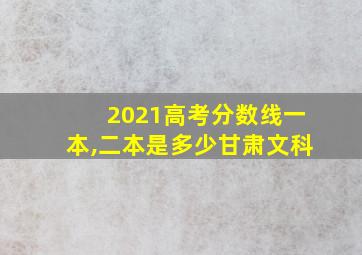 2021高考分数线一本,二本是多少甘肃文科