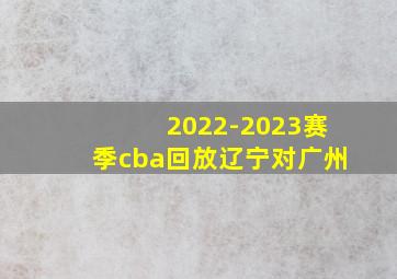 2022-2023赛季cba回放辽宁对广州