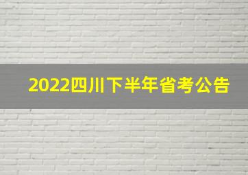 2022四川下半年省考公告