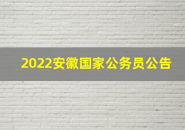 2022安徽国家公务员公告