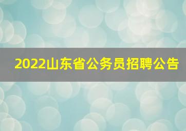 2022山东省公务员招聘公告