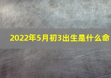 2022年5月初3出生是什么命