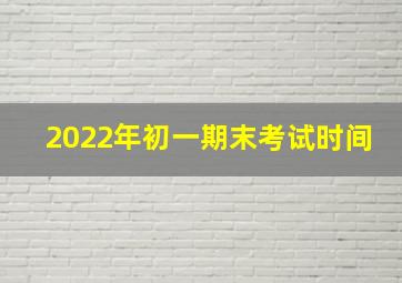 2022年初一期末考试时间